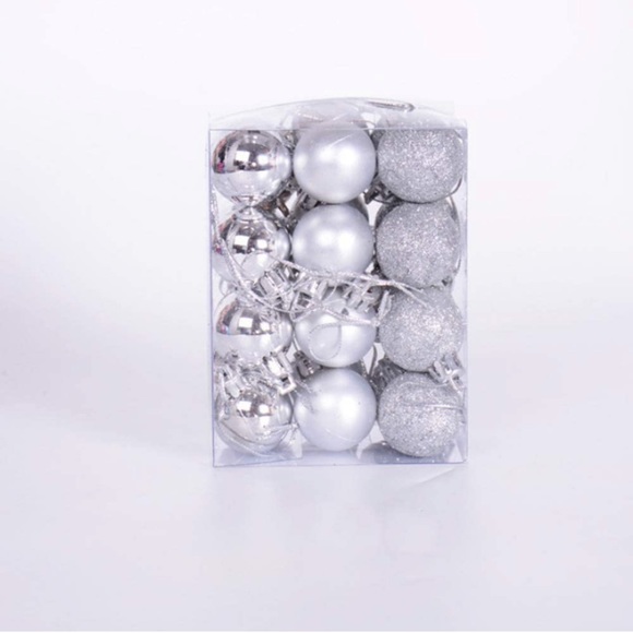 UTENEW 24 Mini Glitter Christmas Tree Balls Hanging Ornaments - Picture 3 of 5